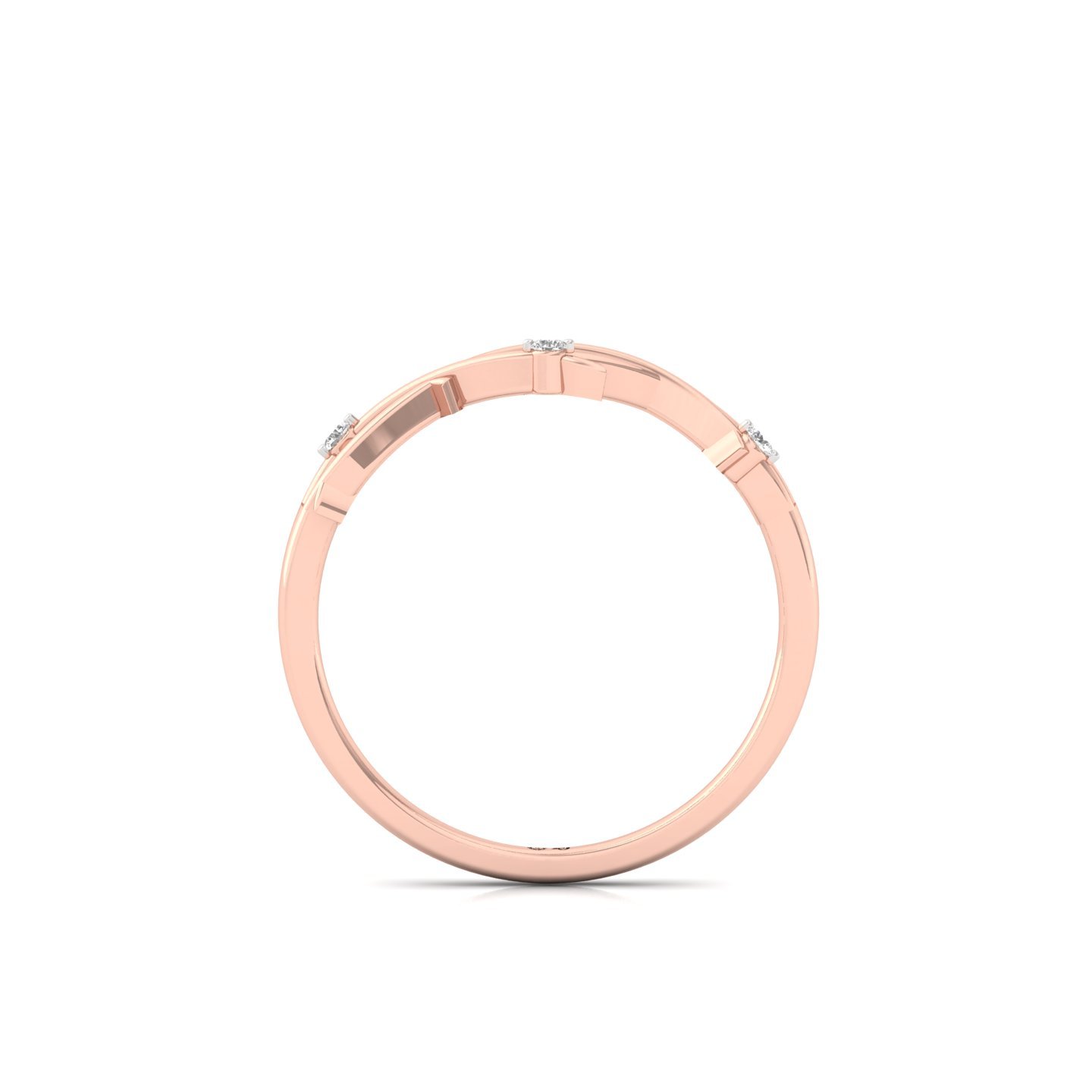 Round Cut Diamond Infinity Band Ring | Elegant Lab Grown CVD Diamond Promise Ring | 925 Silver | 10K | 14K | 18K - View 3