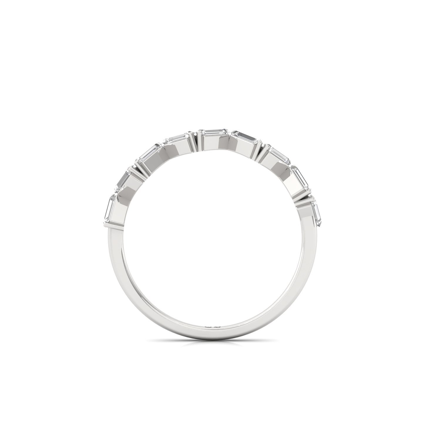 Baguette Diamond Band Ring | Lab Grown CVD Diamond Geometric Eternity Ring | 925 Silver | 10K | 14K | 18K - View 3