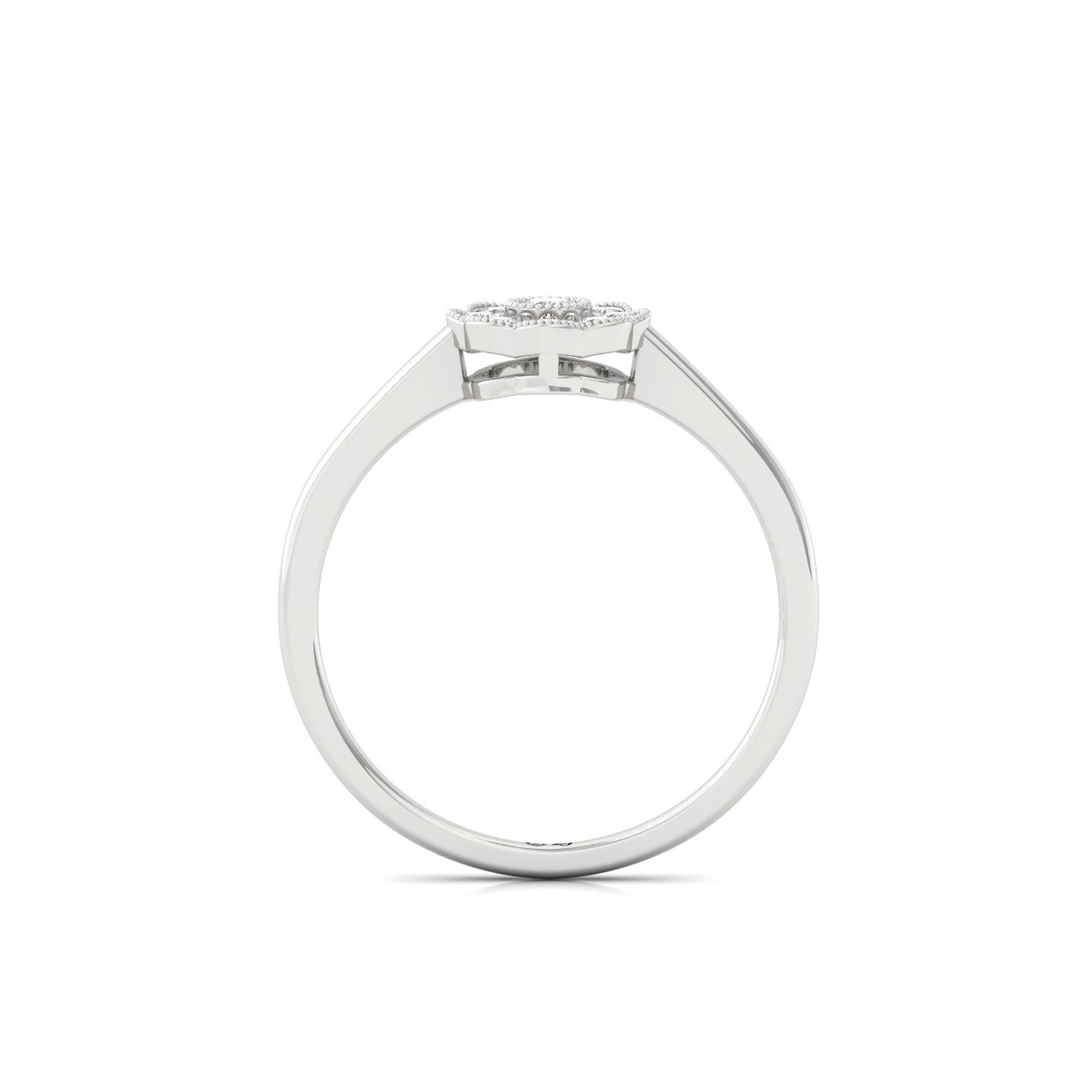 Round Cluster Diamond Engagement Ring | Lab Grown CVD Diamond Floral Halo Ring | 925 Silver | 10K | 14K | 18K - View 3