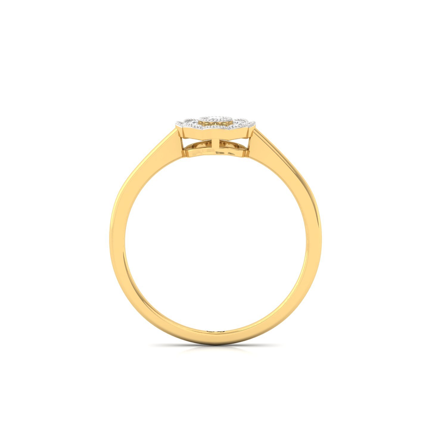 Round Cluster Diamond Engagement Ring | Lab Grown CVD Diamond Floral Halo Ring | 925 Silver | 10K | 14K | 18K - View 3