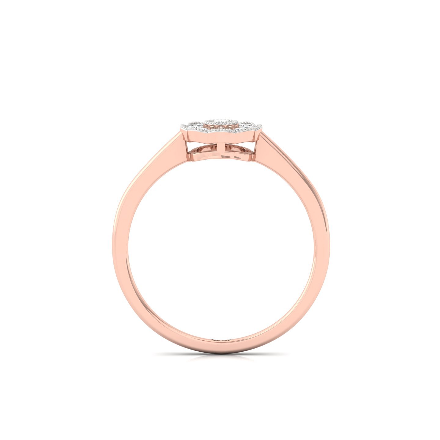 Round Cluster Diamond Engagement Ring | Lab Grown CVD Diamond Floral Halo Ring | 925 Silver | 10K | 14K | 18K - View 3