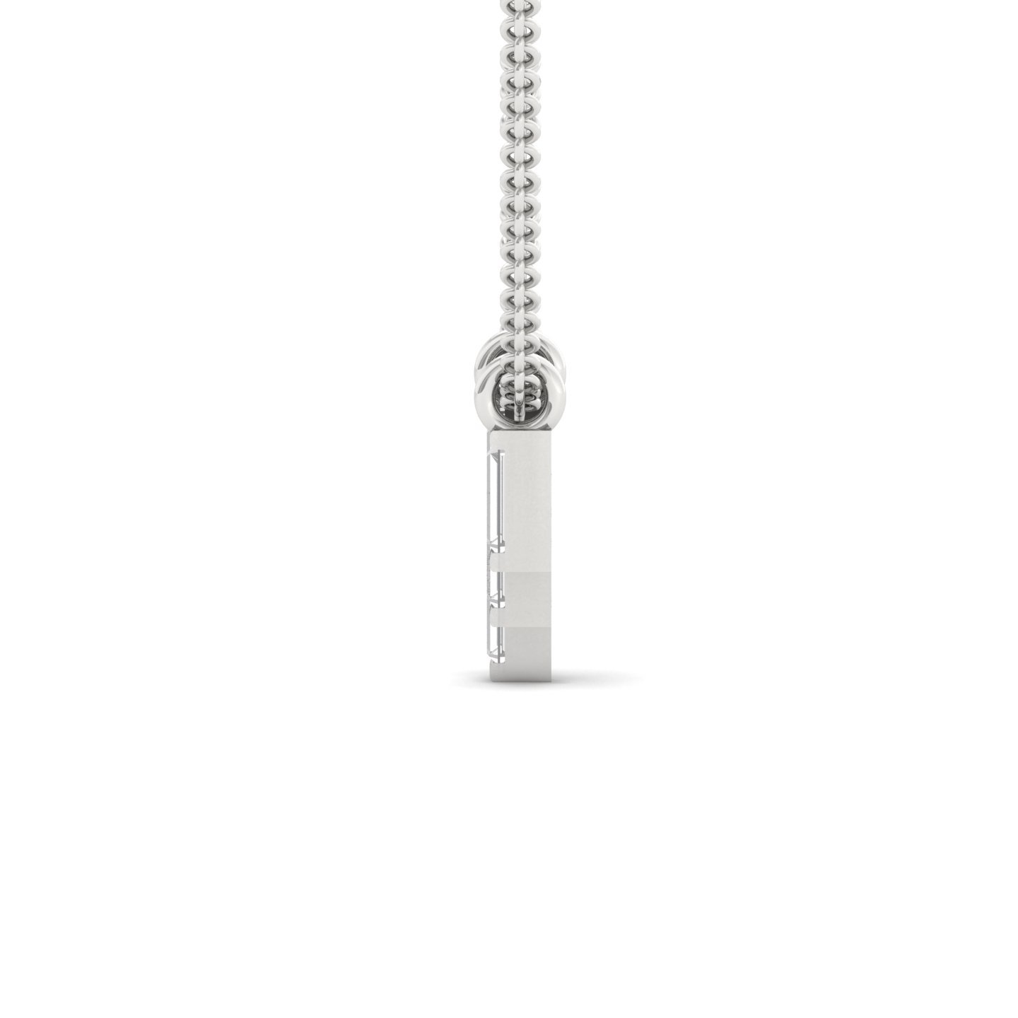 Baguette Cut Diamond Pendant | Modern Lab Grown CVD Diamond Necklace Charm (Without Chain) | 925 Silver | 10K | 14K | 18K - View 3