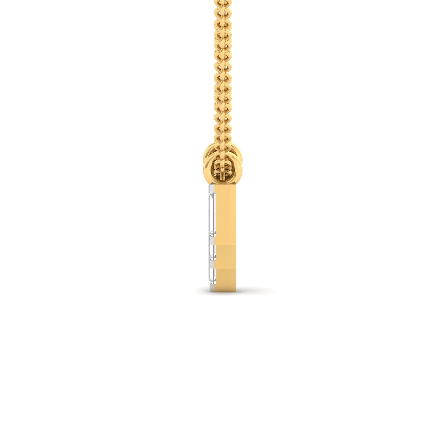 Baguette Cut Diamond Pendant | Modern Lab Grown CVD Diamond Necklace Charm (Without Chain) | 925 Silver | 10K | 14K | 18K - View 3