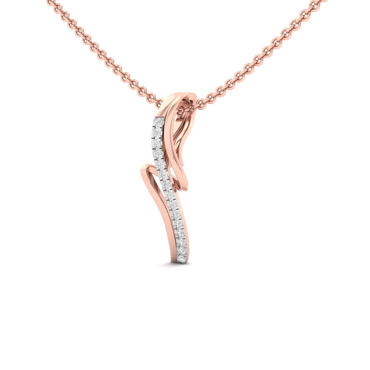 Round Diamond Pendant | Elegant Lab Grown CVD Diamond Flow Pendant (Without Chain) | 925 Silver | 10K | 14K | 18K - View 2