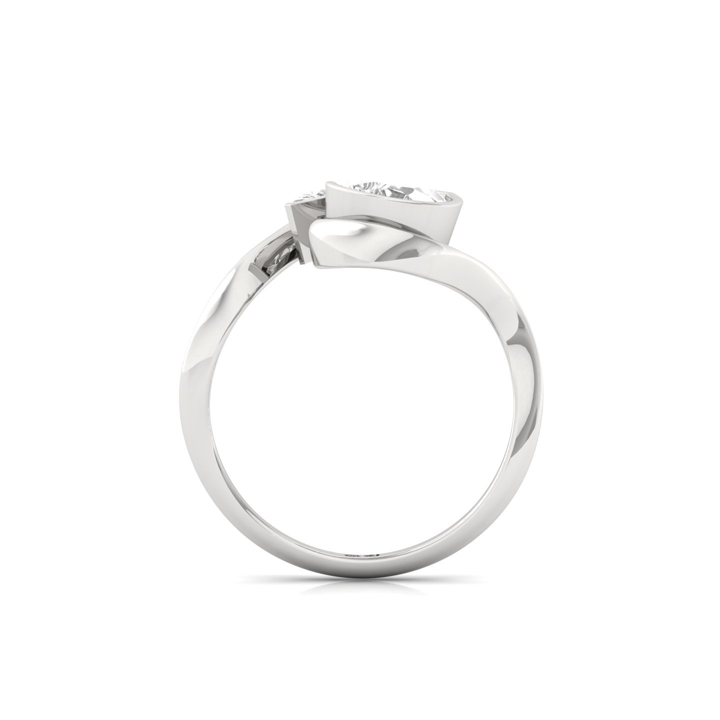 Pear Cut Diamond Two-Stone Bypass Ring | Lab Grown CVD Diamond Engagement Ring | 925 Silver | 10K | 14K | 18K - View 3