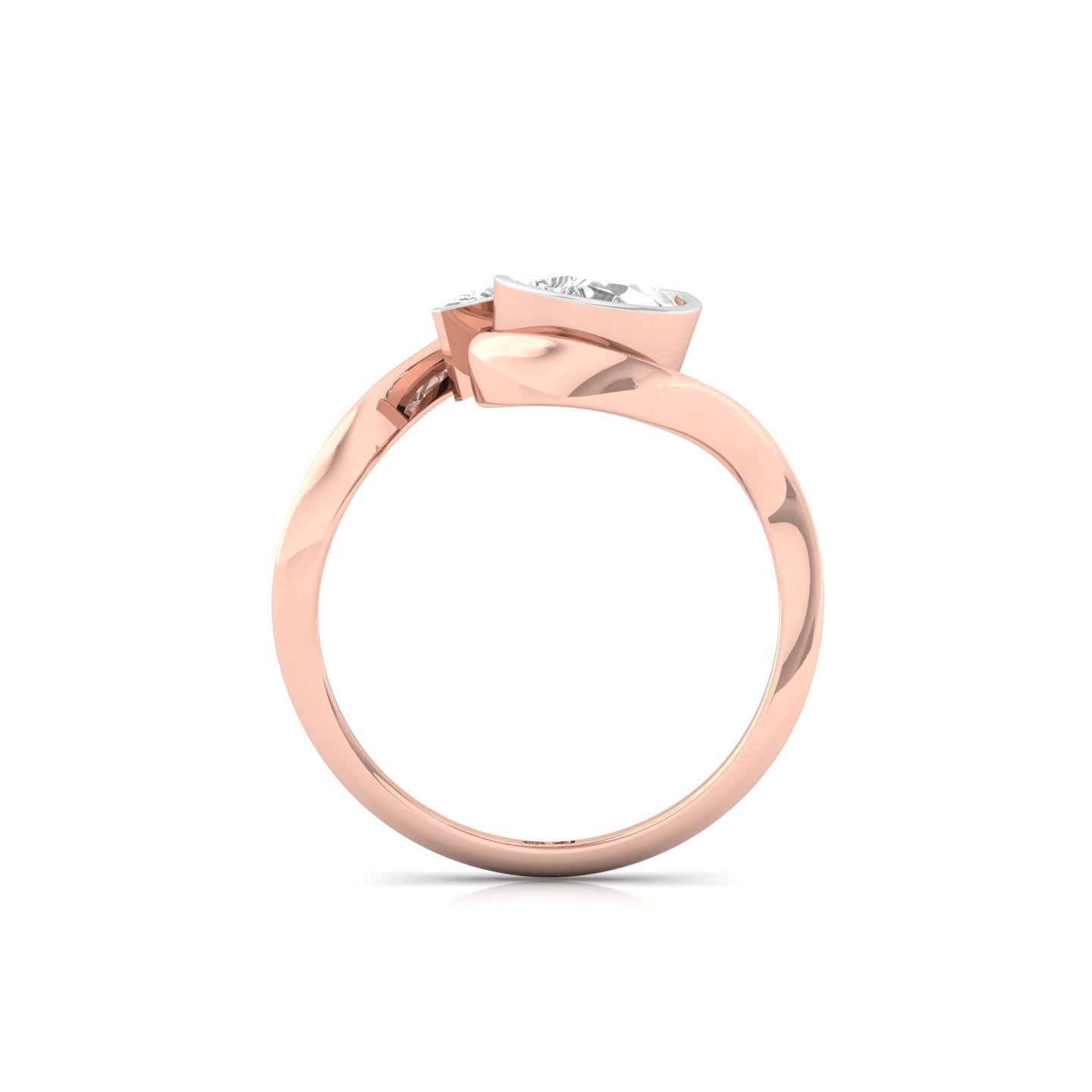 Pear Cut Diamond Two-Stone Bypass Ring | Lab Grown CVD Diamond Engagement Ring | 925 Silver | 10K | 14K | 18K - View 3