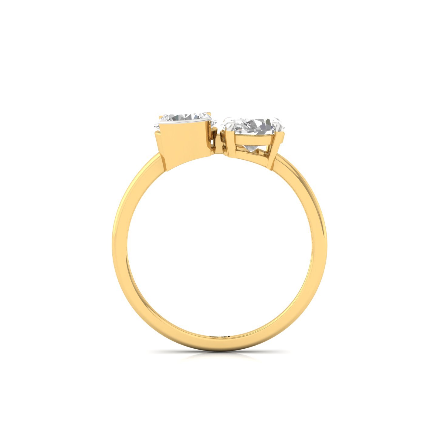 Oval & Round Cut Diamond Two-Stone Engagement Ring | Lab Grown CVD Diamond Ring | 925 Silver | 10K | 14K | 18K - View 3