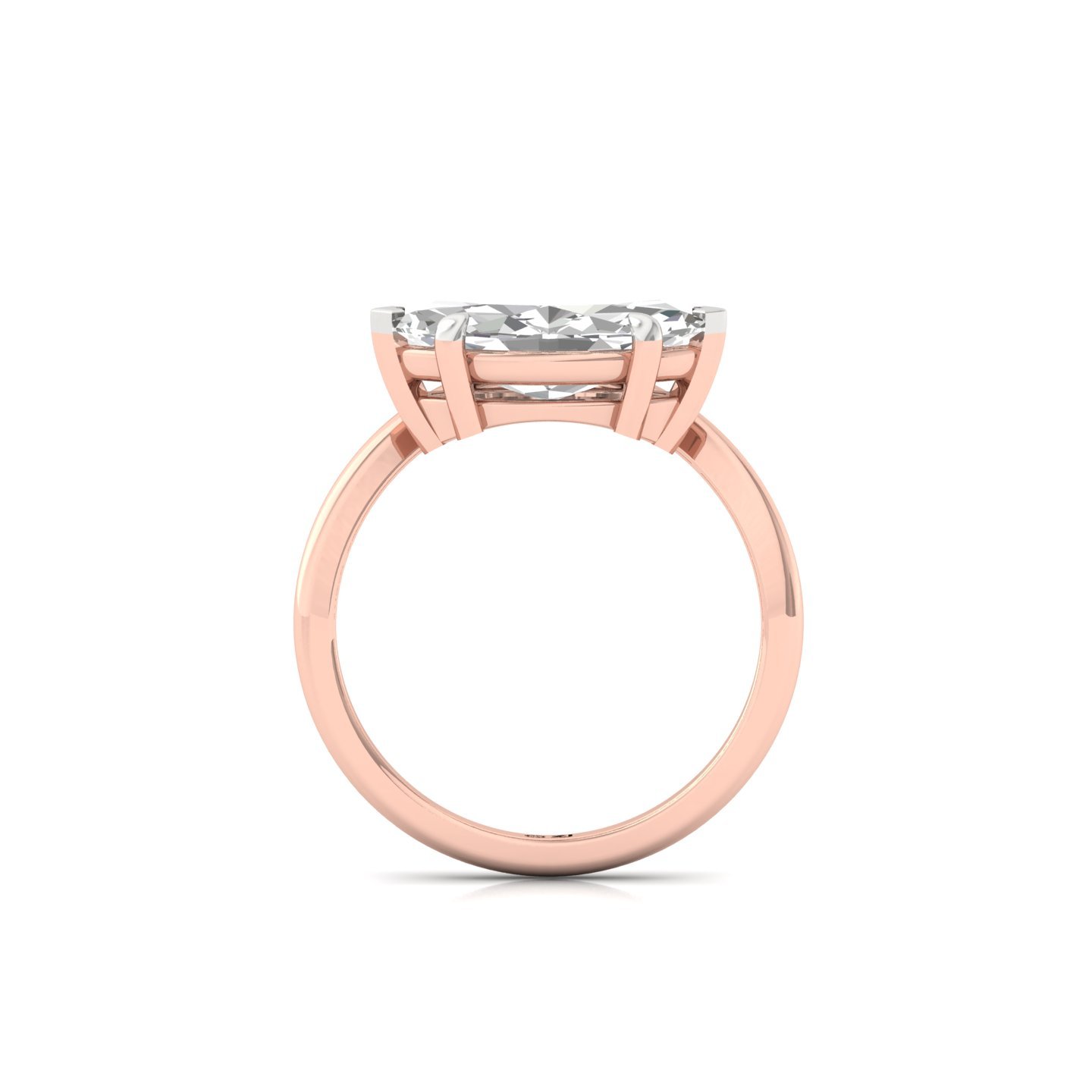 Marquise Cut Diamond Solitaire Engagement Ring | Elegant Lab Grown CVD Diamond Ring | 925 Silver | 10K | 14K | 18K | Rose Gold - View 3