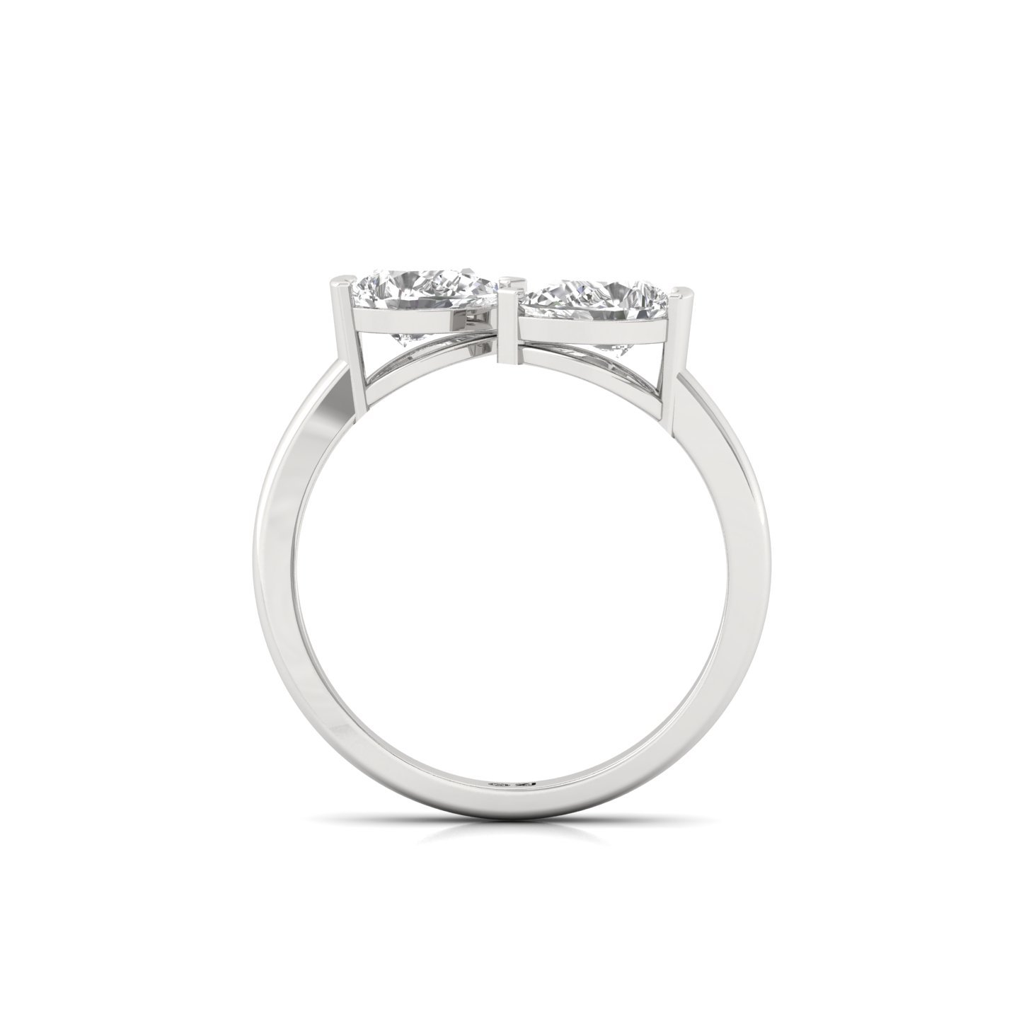 Pear Cut Toi et Moi Diamond Engagement Ring | Romantic Lab Grown CVD Diamond Two-Stone Ring | 925 Silver | 10K | 14K | 18K - View 3