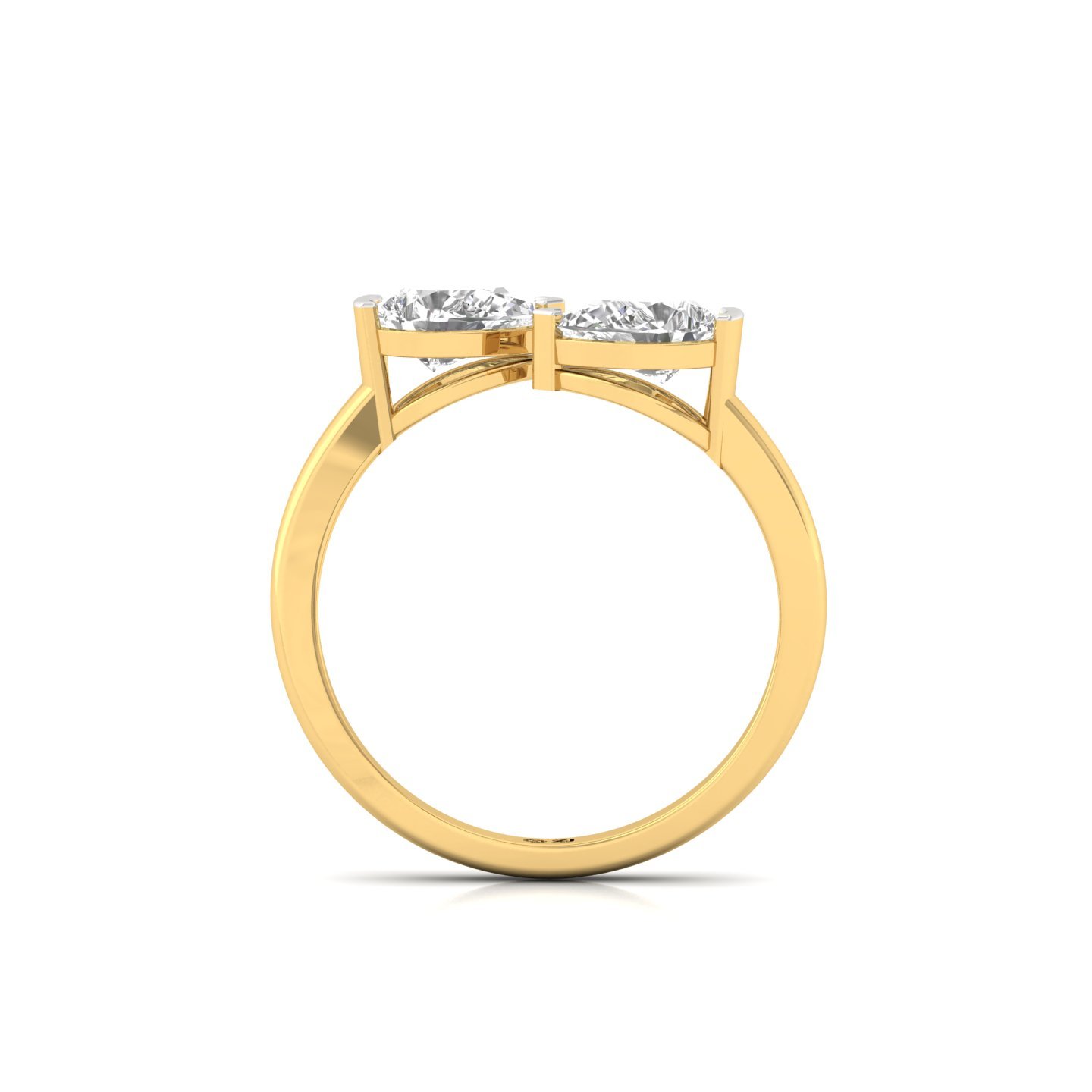 Pear Cut Toi et Moi Diamond Engagement Ring | Romantic Lab Grown CVD Diamond Two-Stone Ring | 925 Silver | 10K | 14K | 18K - View 3