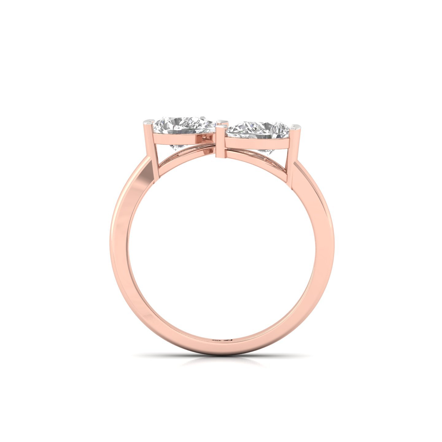 Pear Cut Toi et Moi Diamond Engagement Ring | Romantic Lab Grown CVD Diamond Two-Stone Ring | 925 Silver | 10K | 14K | 18K - View 3