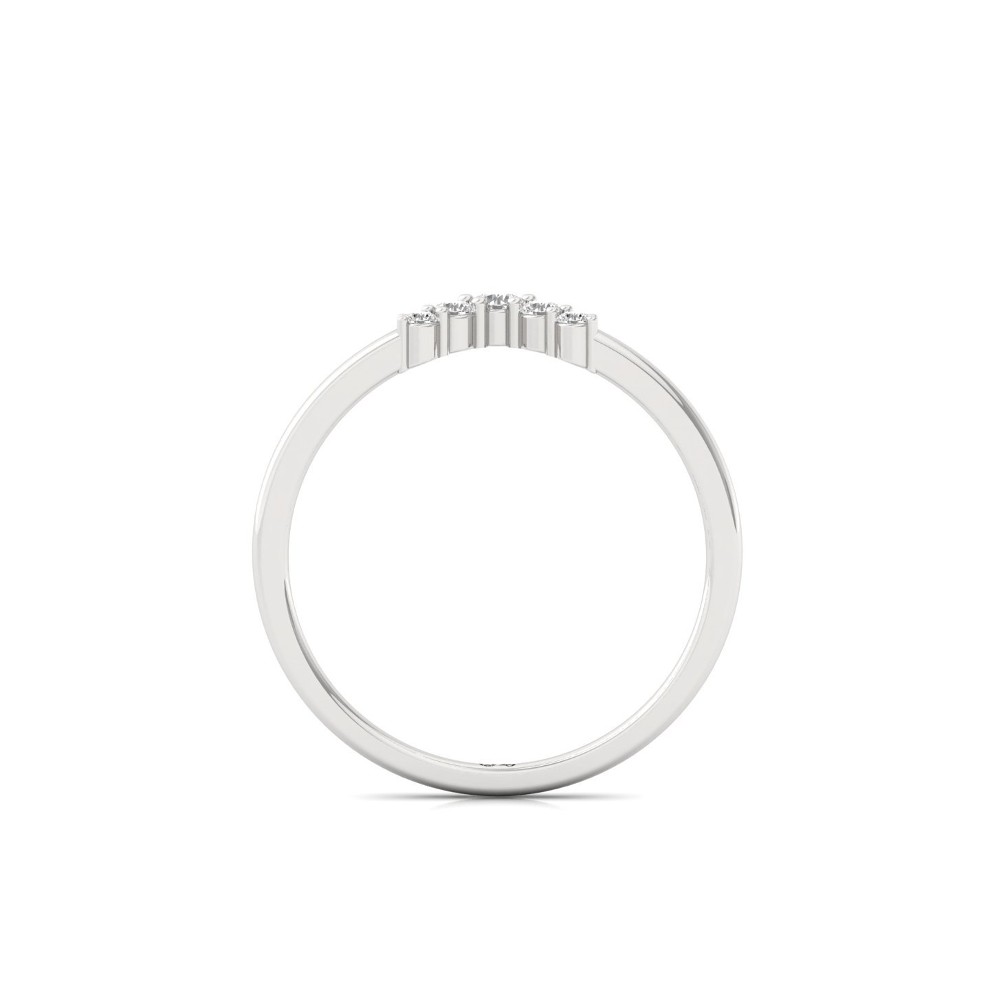 Diamond Chevron V-Shaped Ring | Elegant Lab Grown CVD Diamond Wedding Band | 925 Silver | 10K | 14K | 18K - View 3