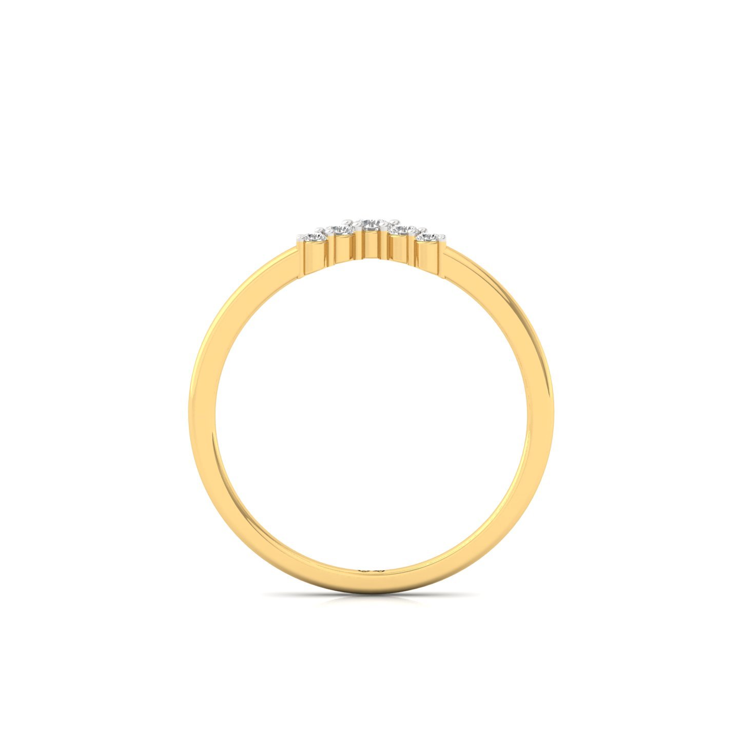 Diamond Chevron V-Shaped Ring | Elegant Lab Grown CVD Diamond Wedding Band | 925 Silver | 10K | 14K | 18K - View 3