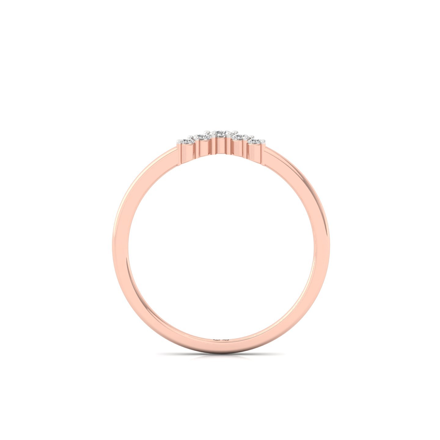 Diamond Chevron V-Shaped Ring | Elegant Lab Grown CVD Diamond Wedding Band | 925 Silver | 10K | 14K | 18K - View 3