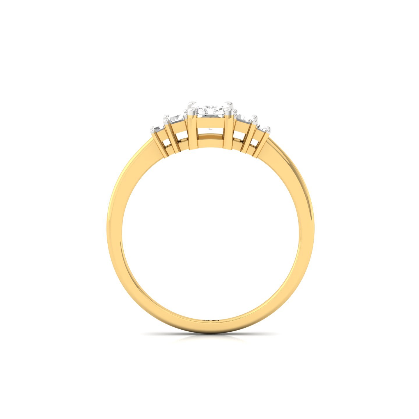 Radiant Cut Diamond Ring with Baguette Side Stones | Lab Grown Certified Engagement Ring | 925 Silver | 10K | 14K | 18K - View 3