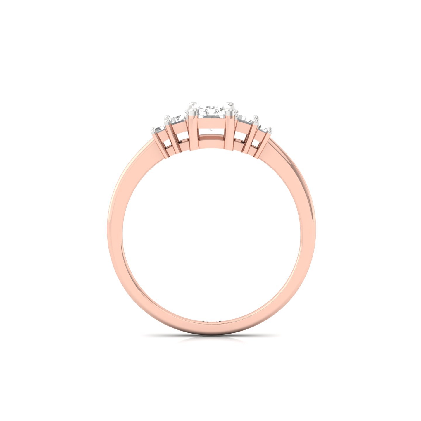 Radiant Cut Diamond Ring with Baguette Side Stones | Lab Grown Certified Engagement Ring | 925 Silver | 10K | 14K | 18K - View 3
