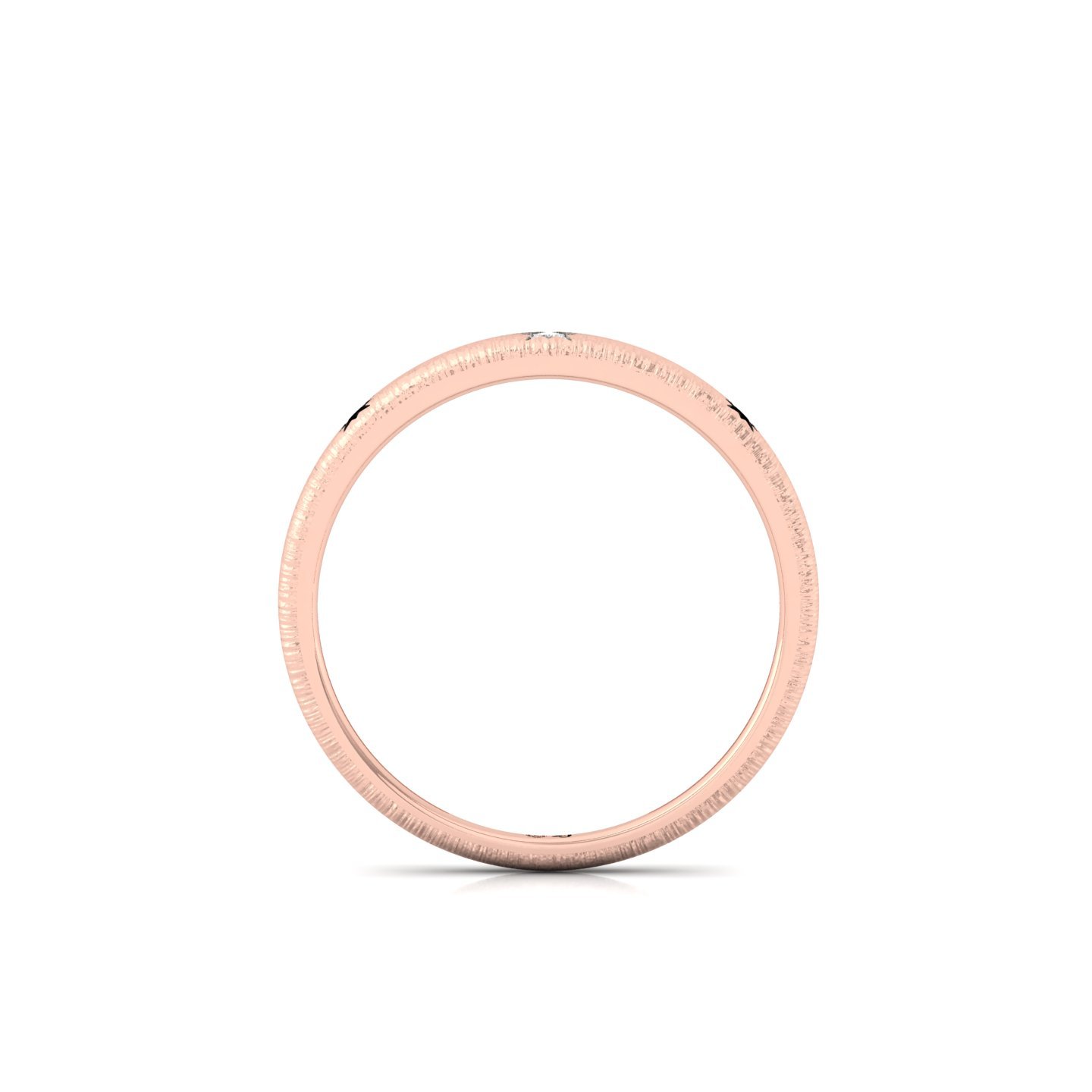 Diamond Matte Finish Band Ring | Modern Lab Grown Diamond Wedding Band | 925 Silver | 10K | 14K | 18K - View 3