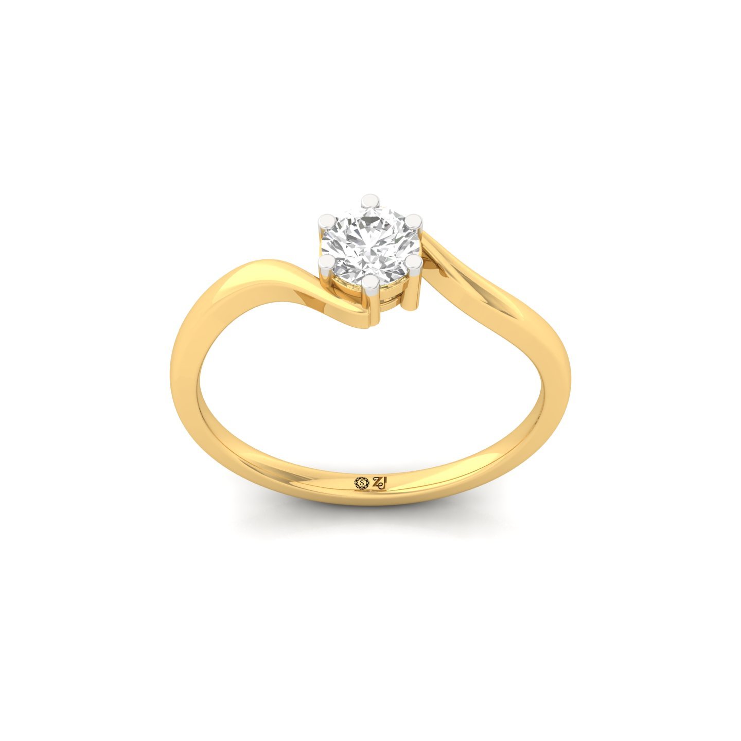 Round Brilliant Cut Diamond Solitaire Engagement Ring | Elegant Lab Grown Diamond Promise Ring | 925 Silver | 10K | 14K | 18K - Gold Main View