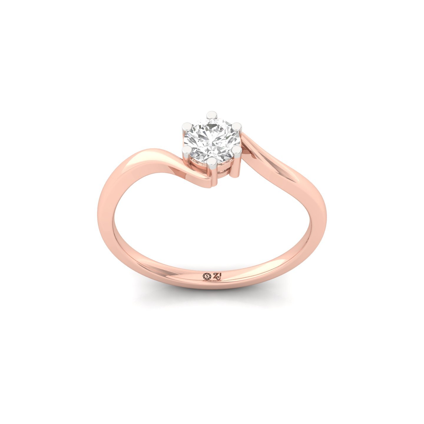 Round Brilliant Cut Diamond Solitaire Engagement Ring | Elegant Lab Grown Diamond Promise Ring | 925 Silver | 10K | 14K | 18K - Rose Gold Main View