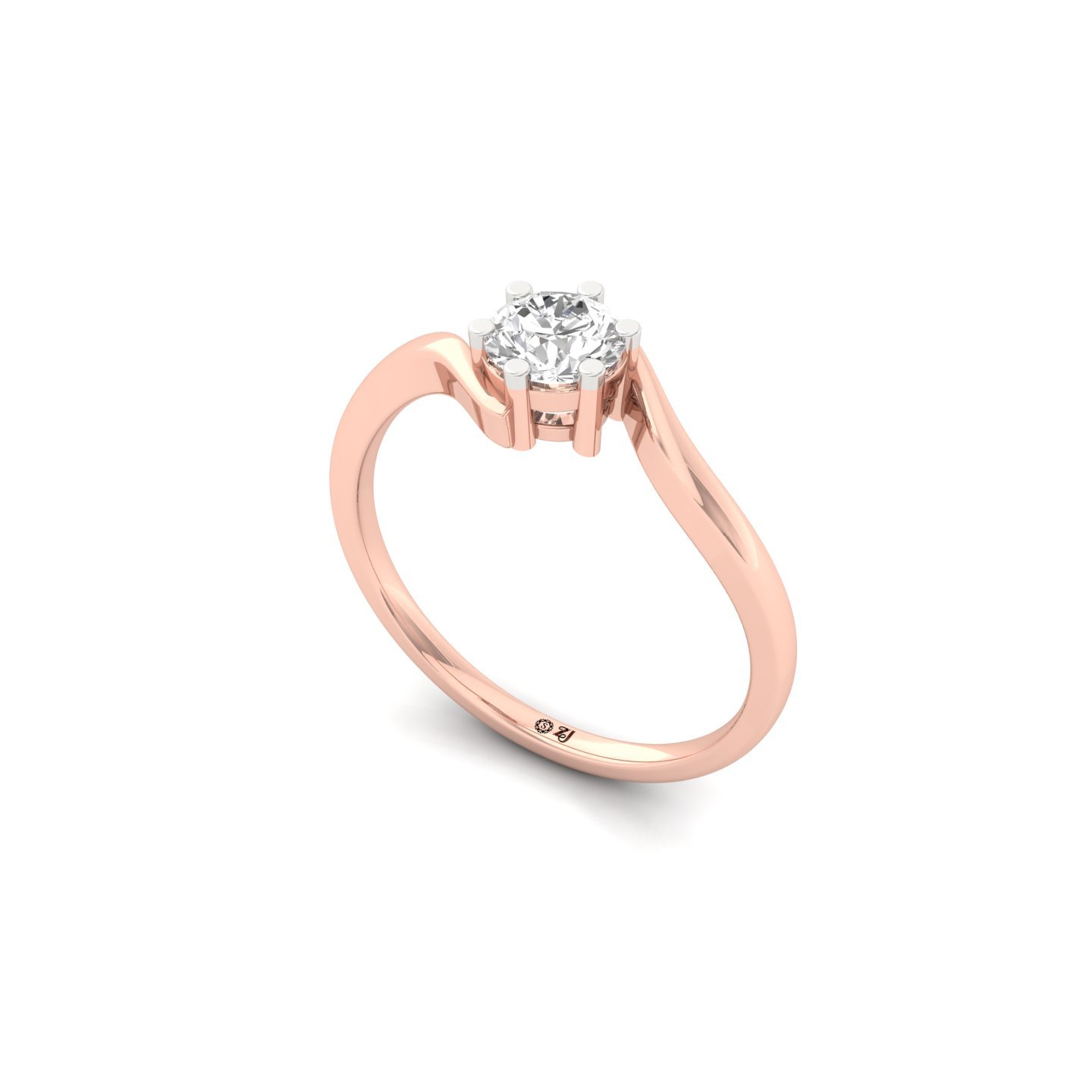 Round Brilliant Cut Diamond Solitaire Engagement Ring | Elegant Lab Grown Diamond Promise Ring | 925 Silver | 10K | 14K | 18K - View 2