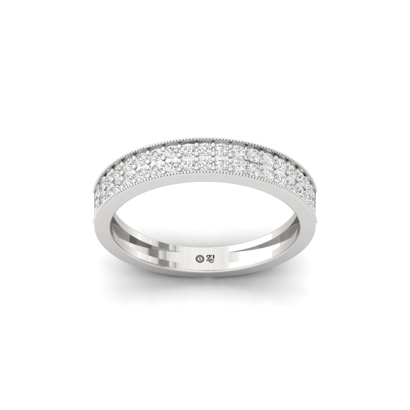 Round Brilliant Cut Diamond Eternity Band | Lab Grown Diamond Wedding / Anniversary Ring | 925 Silver | 10K | 14K | 18K - Main View