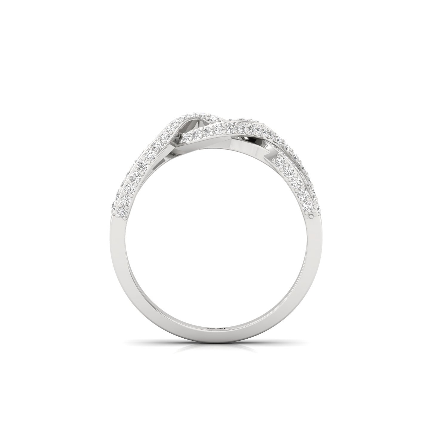 Round Brilliant Cut Diamond Infinity Ring | Lab Grown Diamond Designer Band | 925 Silver | 10K | 14K | 18K - View 3