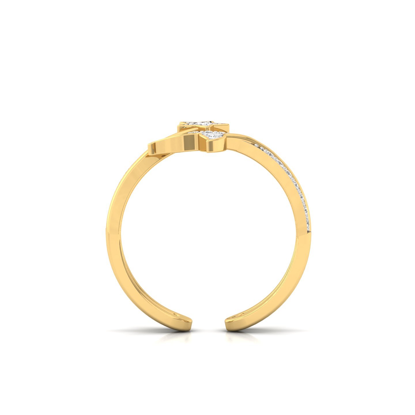 Diamond Shooting Star Ring | Lab Grown Diamond Starry Night Designer Ring | 925 Silver | 10K | 14K | 18K - View 3