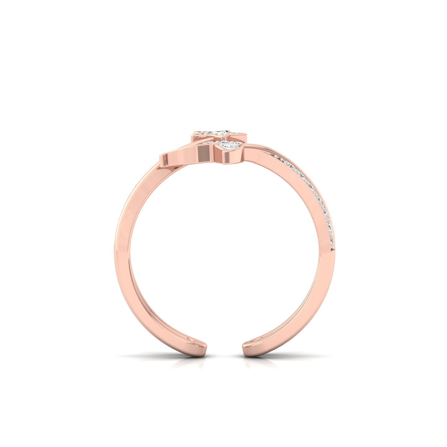 Diamond Shooting Star Ring | Lab Grown Diamond Starry Night Designer Ring | 925 Silver | 10K | 14K | 18K - View 3