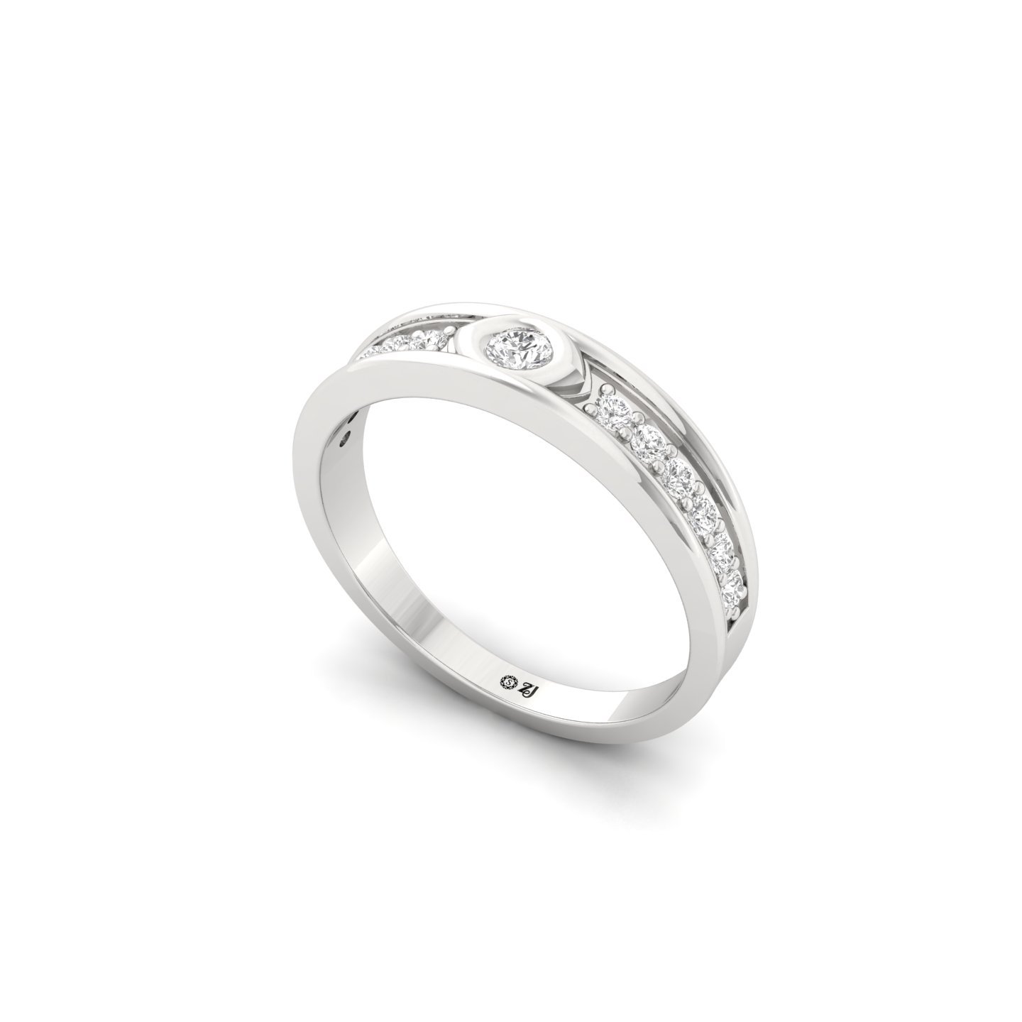 Round Cut Diamond Band Ring | Lab Grown Diamond Eternity-Inspired Wedding Band | 925 Silver | 10K | 14K | 18K - View 2