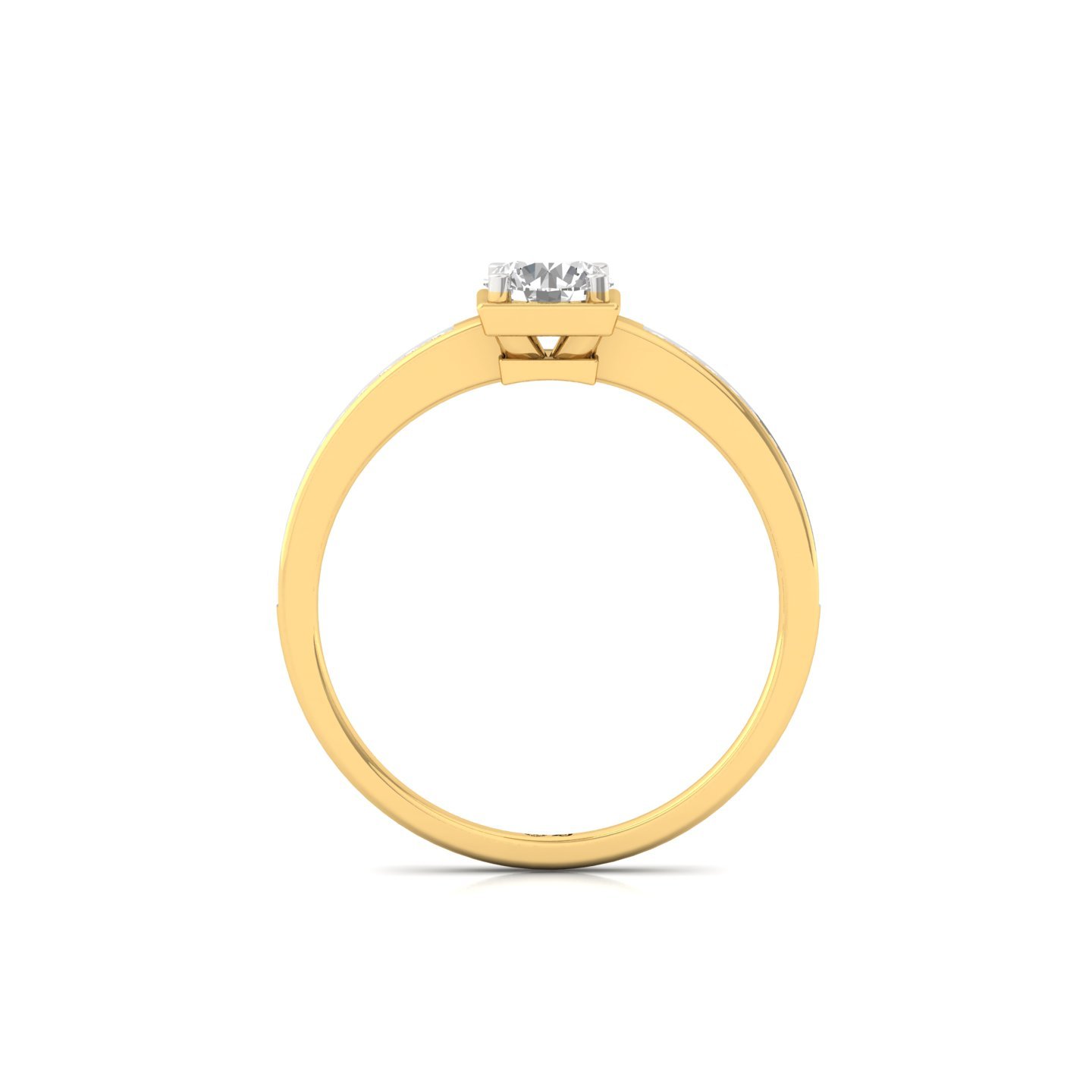 Round Cut Diamond Engagement Ring | Elegant Lab Grown CVD Diamond Solitaire with Side Stones | 925 Silver | 10K | 14K | 18K - View 3