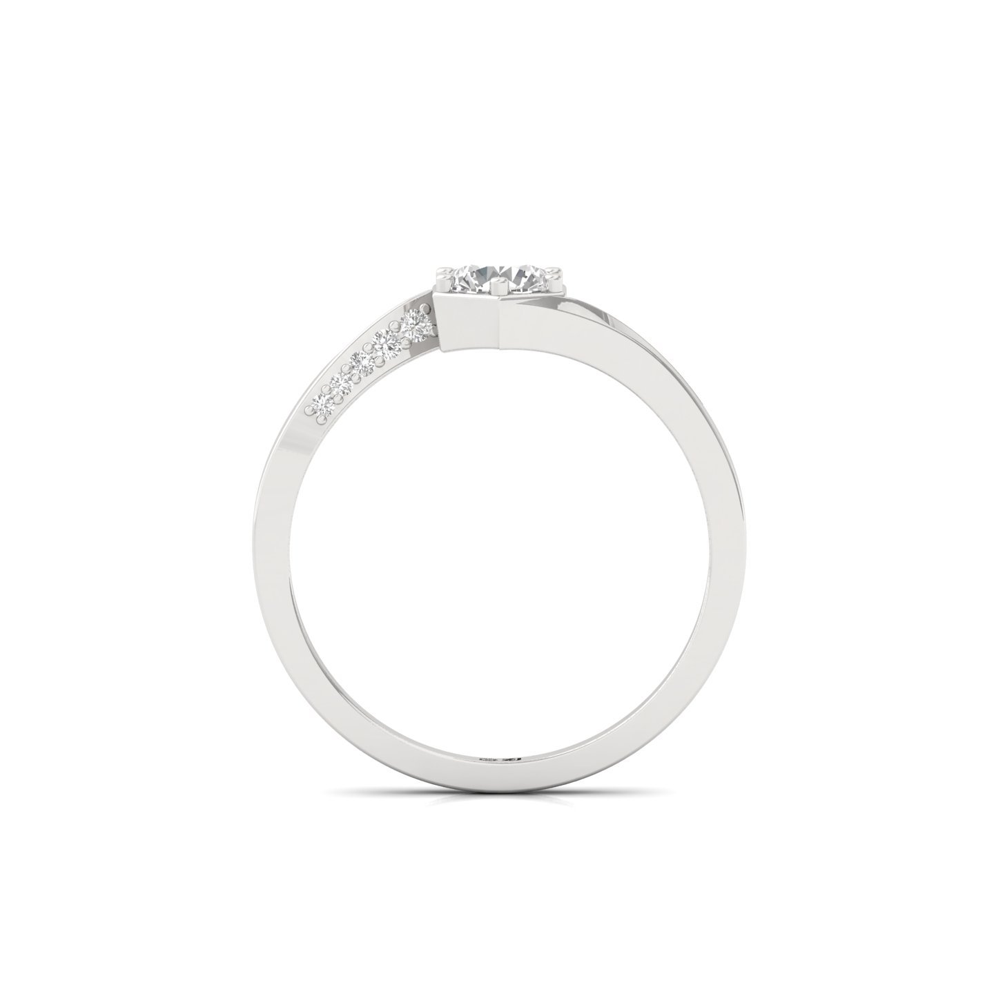 Round Cut Diamond Solitaire Engagement Ring | Lab Grown CVD Diamond Twisted Shank Ring | 925 Silver | 10K | 14K | 18K - View 3