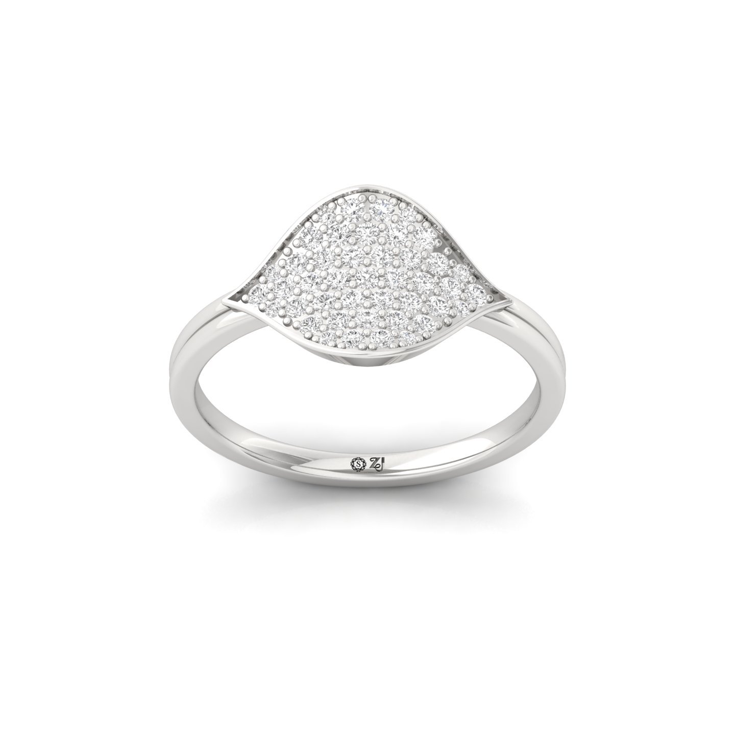 Designer Diamond Statement Ring | Lab Grown CVD Diamond Pavé Ring | 925 Silver | 10K | 14K | 18K - Main View