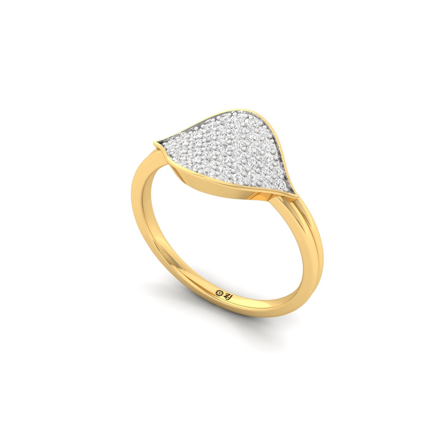 Designer Diamond Statement Ring | Lab Grown CVD Diamond Pavé Ring | 925 Silver | 10K | 14K | 18K - View 2