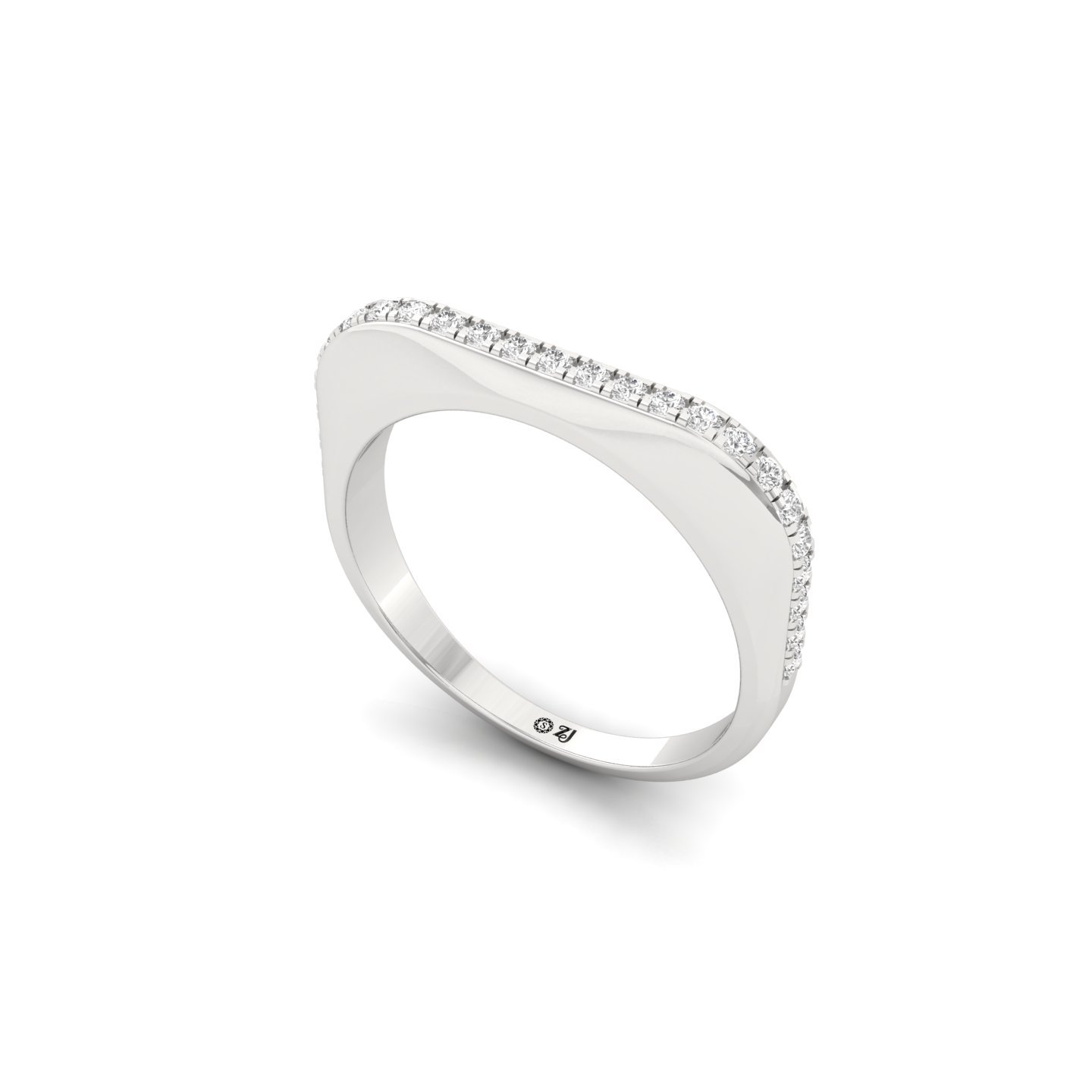 Round Diamond Wedding Band | Elegant Lab Grown CVD Diamond Half Eternity Ring - View 2