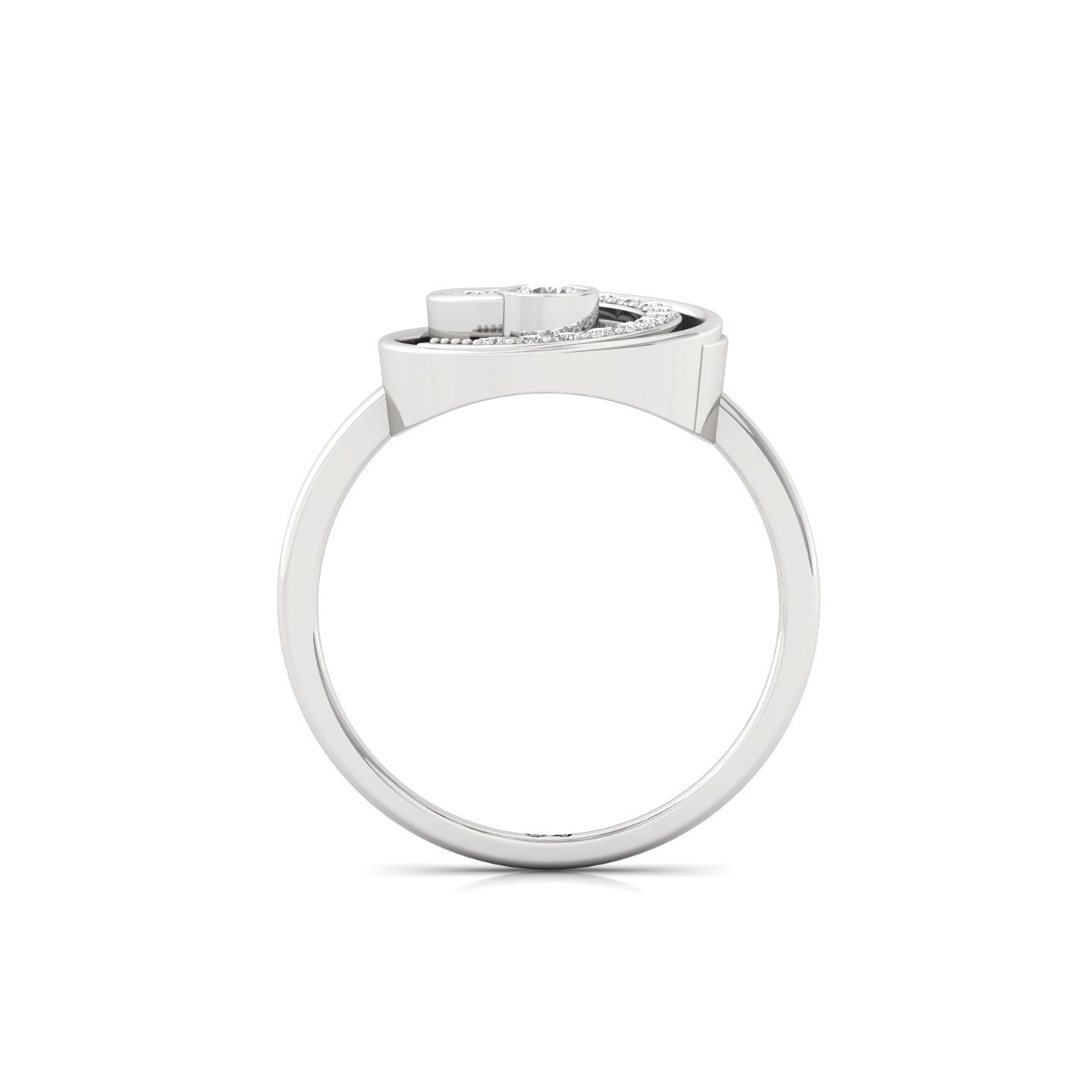 Spiral Round Diamond Cocktail Ring | Modern Lab Grown CVD Diamond Designer Ring | 925 Silver | 10K | 14K | 18K - View 3