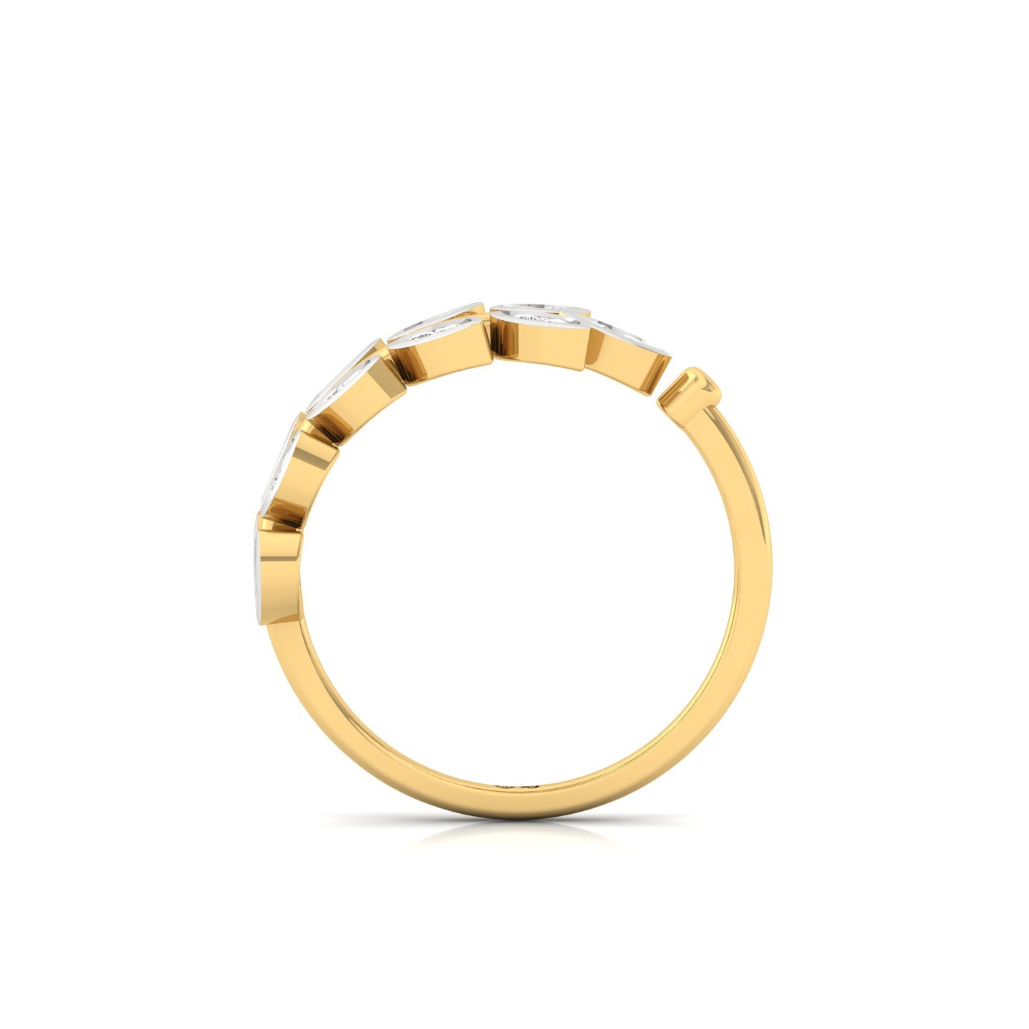 Round Leaf Diamond Ring | Lab Grown CVD Diamond Nature-Inspired Statement Ring | 925 Silver | 10K | 14K | 18K - View 3