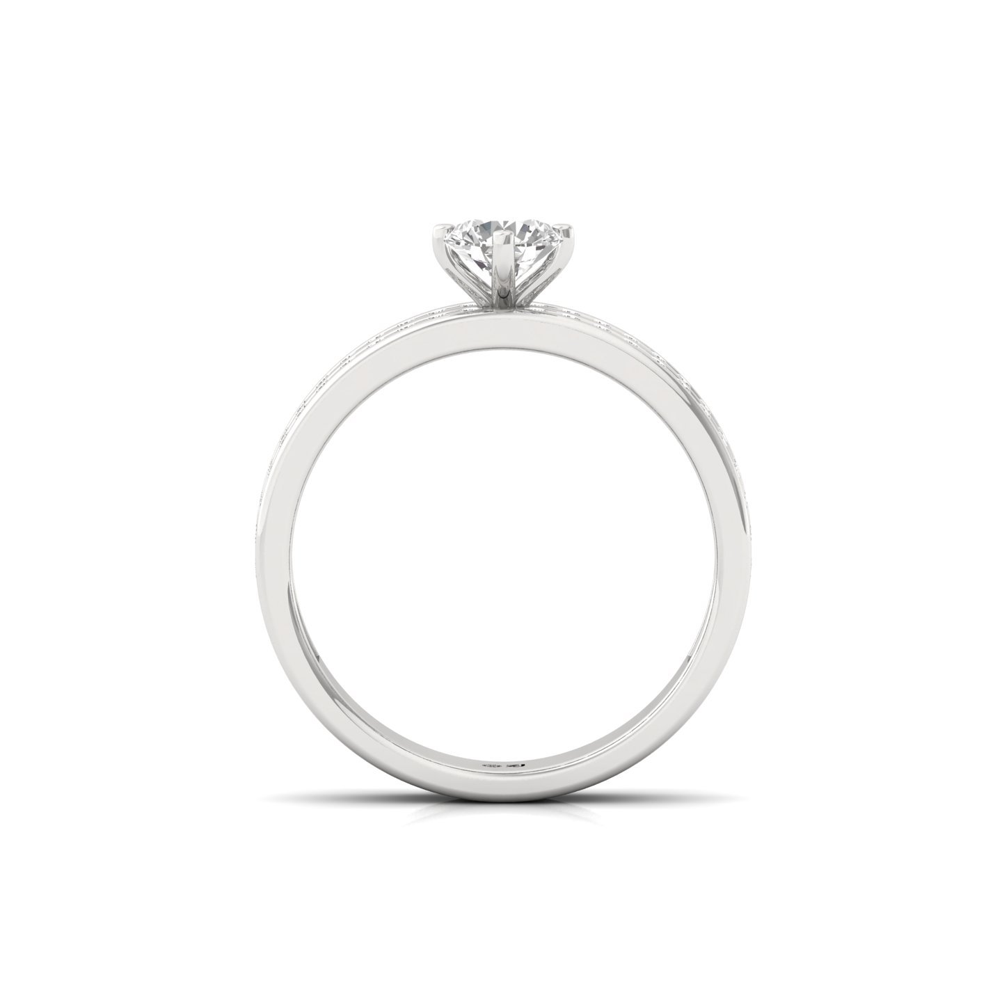 Round Cut Diamond Engagement Ring | Lab Grown CVD Diamond Triple Row Solitaire Ring | 925 Silver | 10K | 14K | 18K - View 3