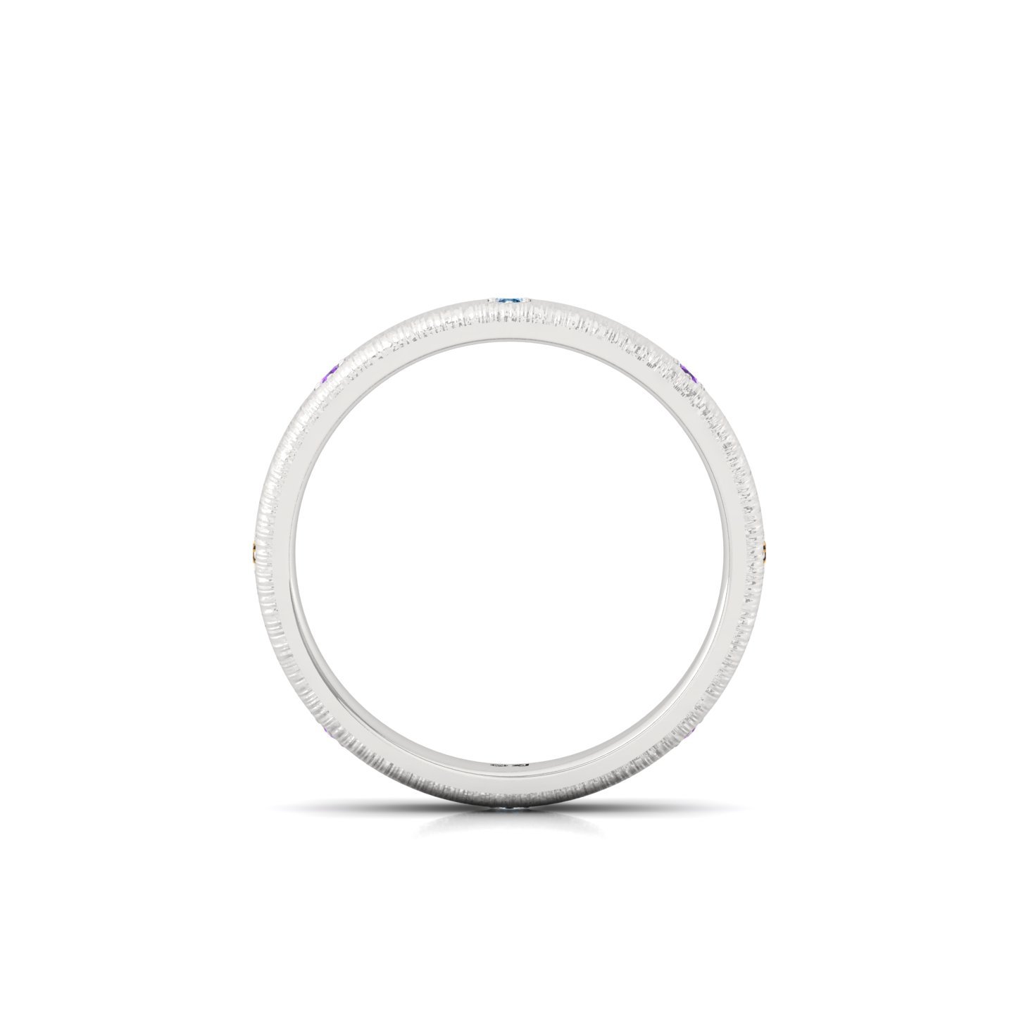 Multi-Color Diamond Band Ring | Lab Grown CVD Diamond Eternity Style | 925 Silver | 10K | 14K | 18K - View 3