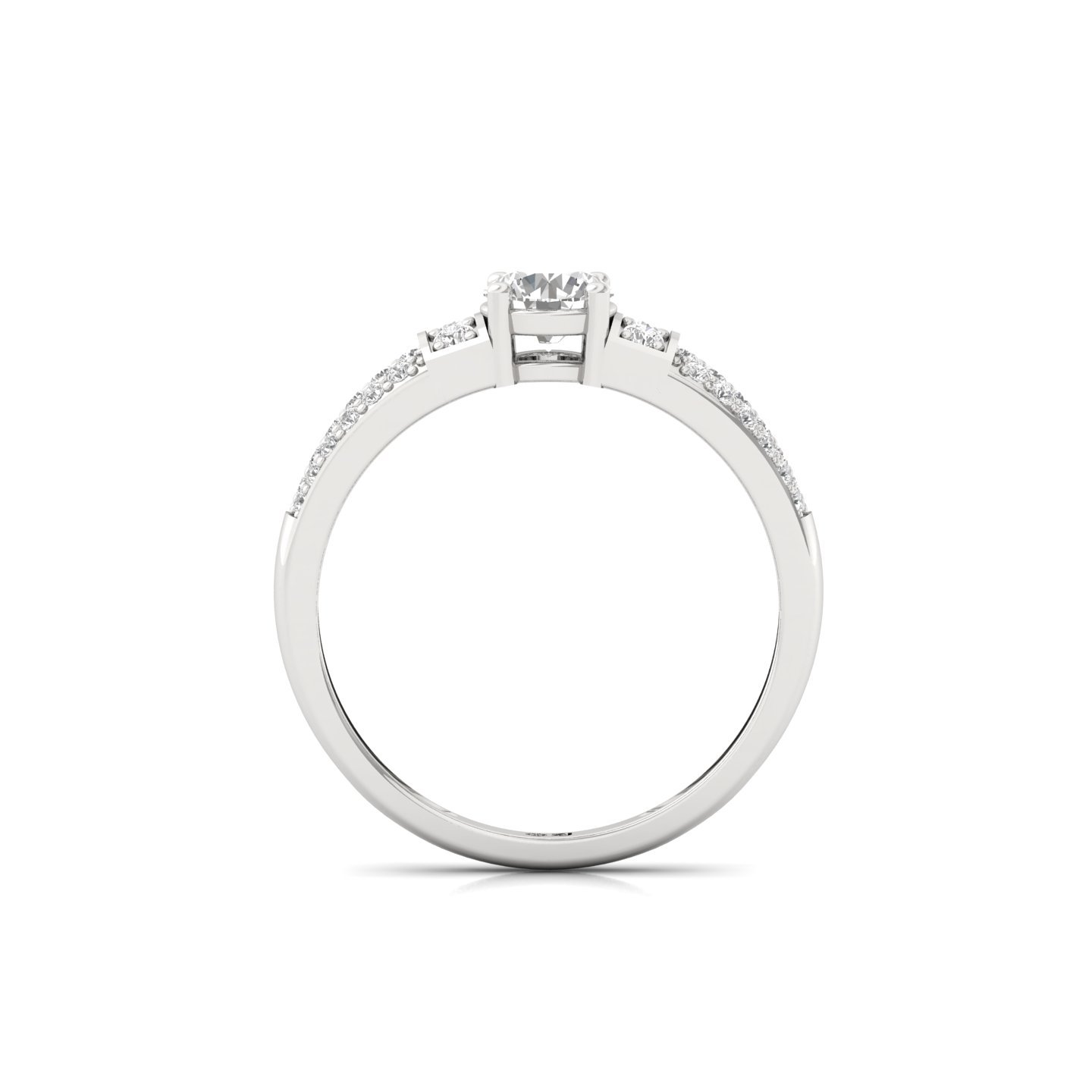 Round Cut Diamond Engagement Ring | Lab Grown CVD Diamond Halo Style Bridal Ring | 925 Silver | 10K | 14K | 18K - View 3
