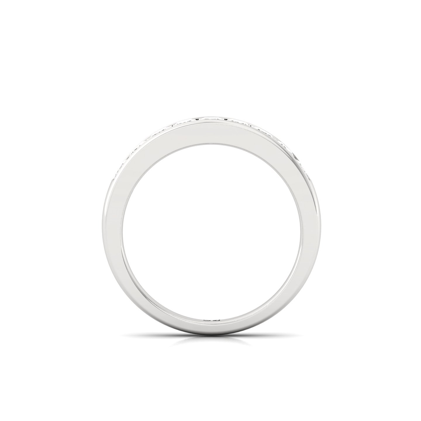 Princess Cut Diamond Channel Set Band | Lab Grown CVD Diamond Wedding Ring | 925 Silver | 10K | 14K | 18K - View 3