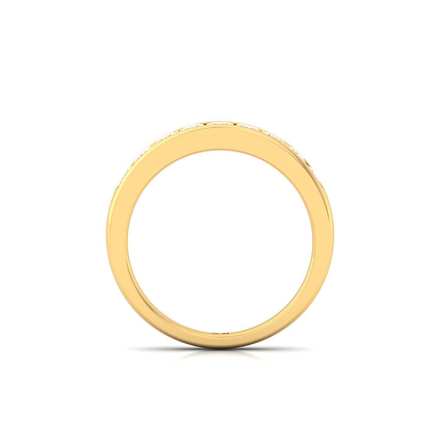 Princess Cut Diamond Channel Set Band | Lab Grown CVD Diamond Wedding Ring | 925 Silver | 10K | 14K | 18K - View 3