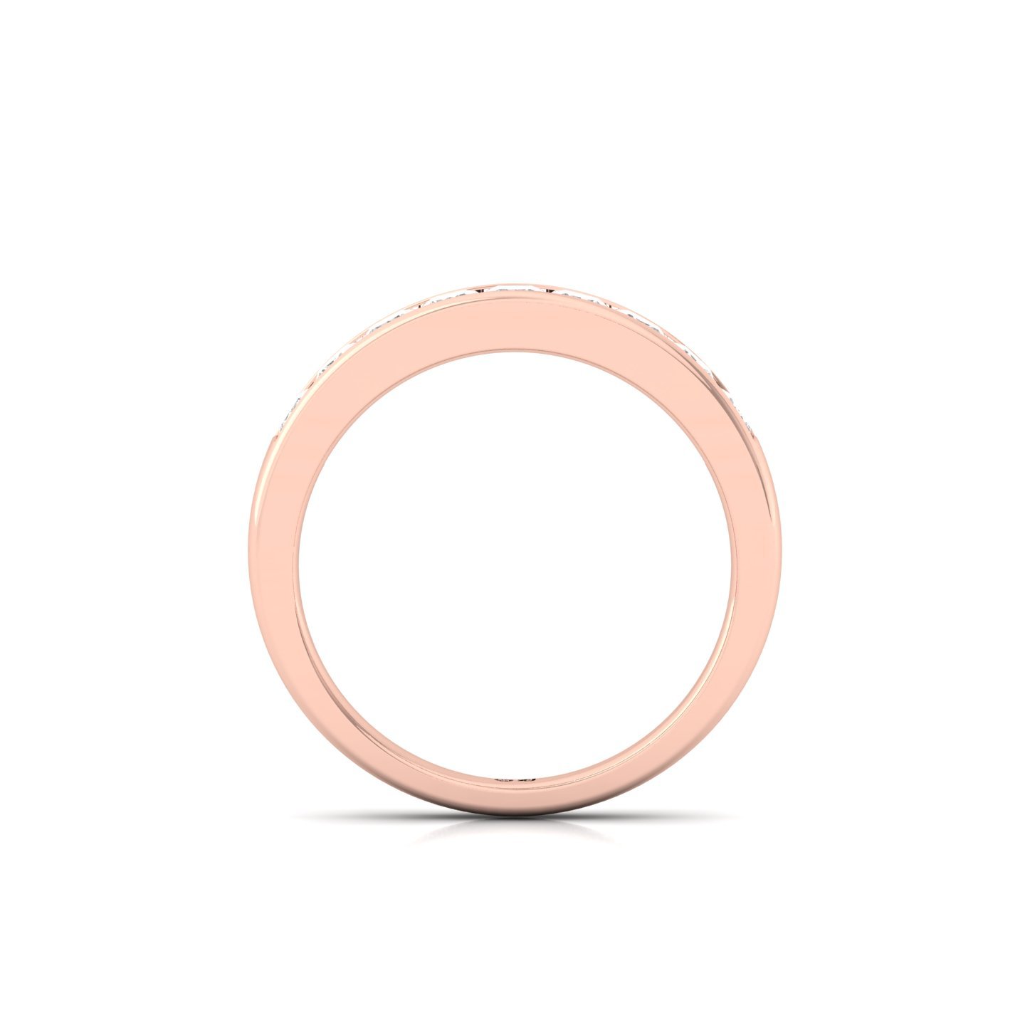 Princess Cut Diamond Channel Set Band | Lab Grown CVD Diamond Wedding Ring | 925 Silver | 10K | 14K | 18K - View 3