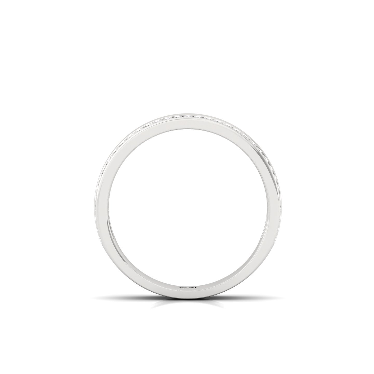 Round Diamond Double Row Band | Lab Grown CVD Diamond Wedding Ring | 925 Silver | 10K | 14K | 18K - View 3