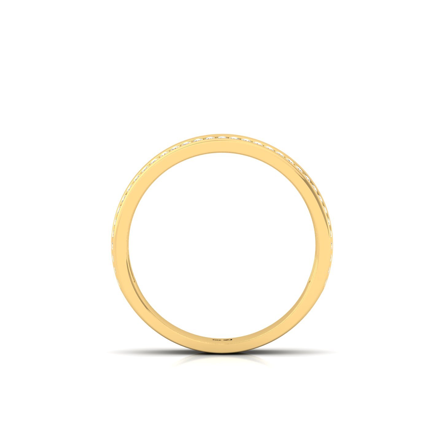 Round Diamond Double Row Band | Lab Grown CVD Diamond Wedding Ring | 925 Silver | 10K | 14K | 18K - View 3