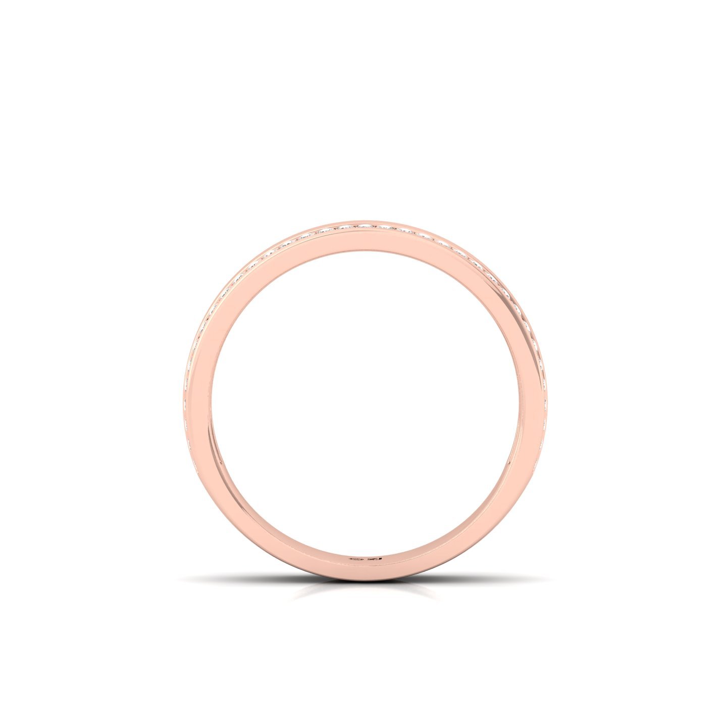 Round Diamond Double Row Band | Lab Grown CVD Diamond Wedding Ring | 925 Silver | 10K | 14K | 18K - View 3