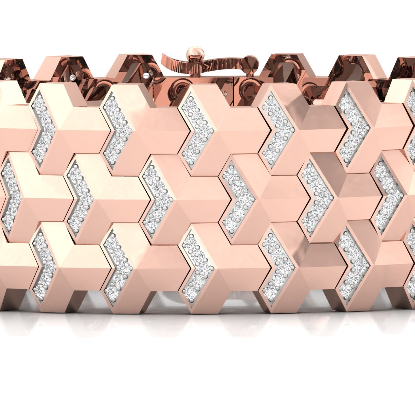 Diamond Men’s Bold Designer Bracelet | Lab Grown CVD Diamond Statement Jewellery | 925 Silver | 10K | 14K | 18K - View 2