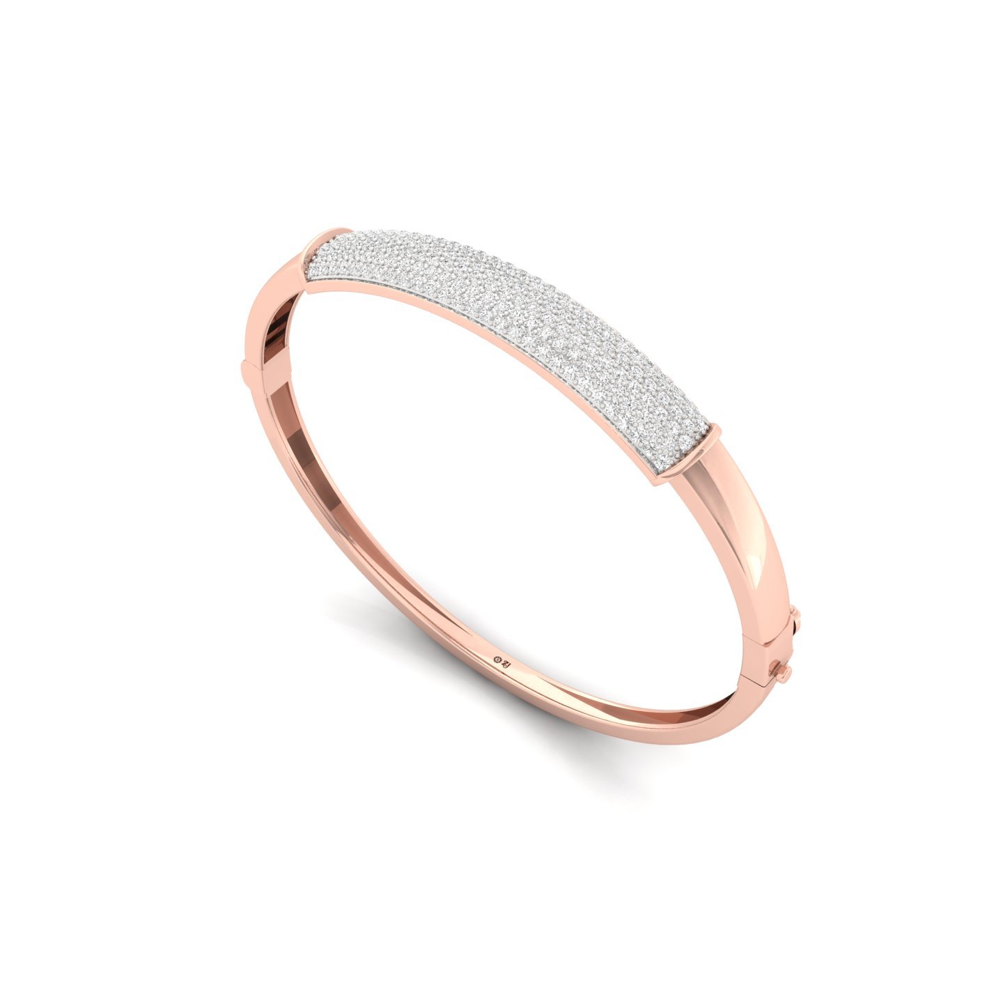 Diamond Pavé Mens Bangle Bracelet | Lab Grown CVD Diamond Luxury Jewellery | 925 Silver | 10K | 14K | 18K - View 3