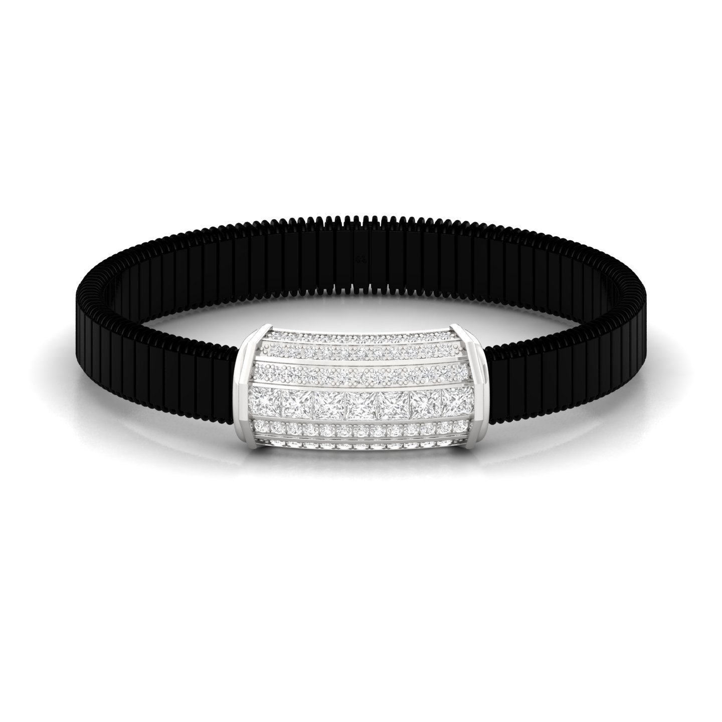 Round Cut Diamond Men’s Bracelet | Bold Lab Grown CVD Diamond Luxury Wristband | 925 Silver | 10K | 14K | 18K - Main View