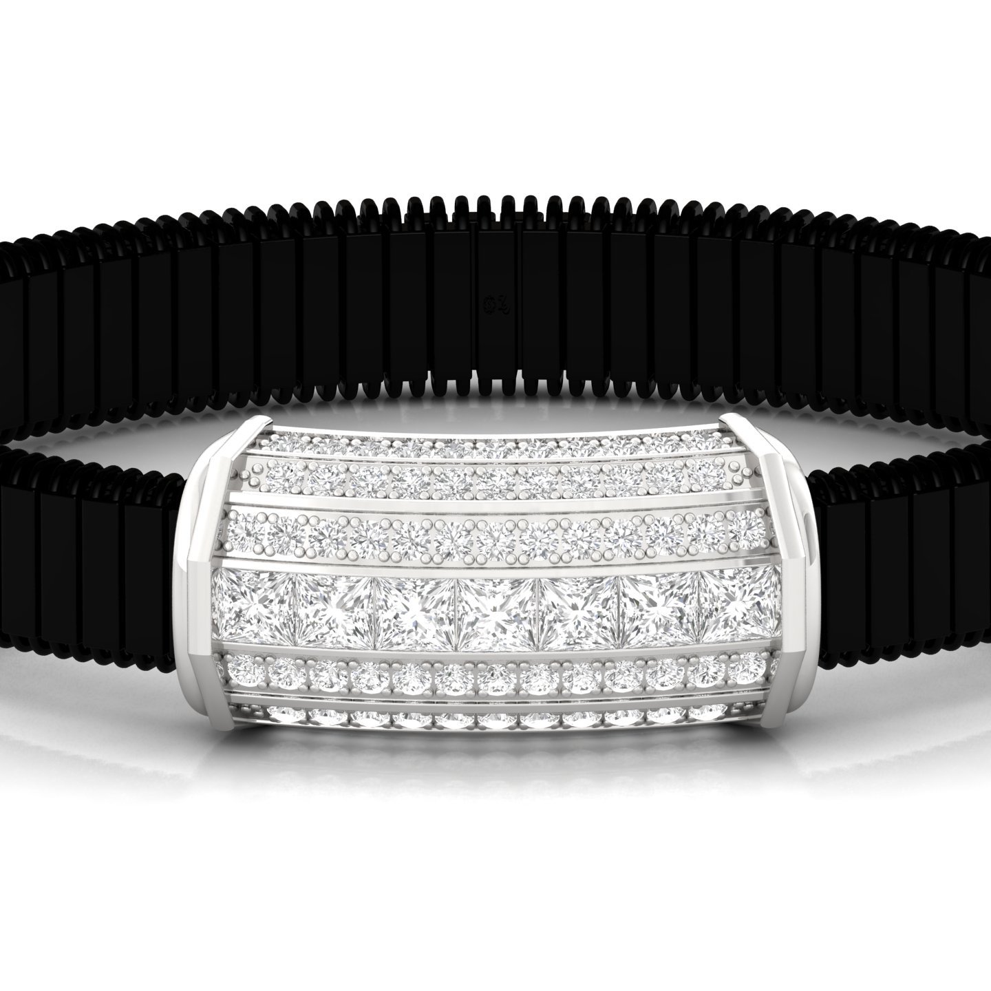 Round Cut Diamond Men’s Bracelet | Bold Lab Grown CVD Diamond Luxury Wristband | 925 Silver | 10K | 14K | 18K - View 2