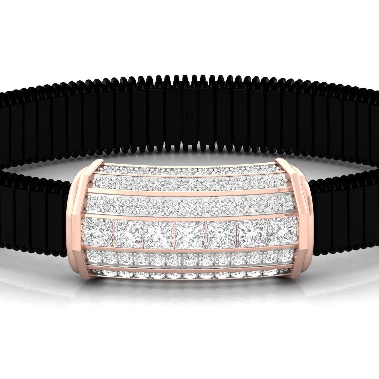 Round Cut Diamond Men’s Bracelet | Bold Lab Grown CVD Diamond Luxury Wristband | 925 Silver | 10K | 14K | 18K - View 2